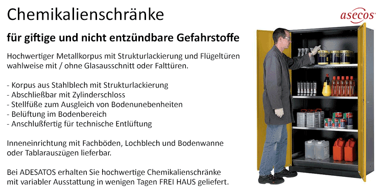 Chemikalienschrank für giftige und nicht entzündbare Chemikalien Chemikalienschrank für giftige und nicht entzündbare Chemikalien
